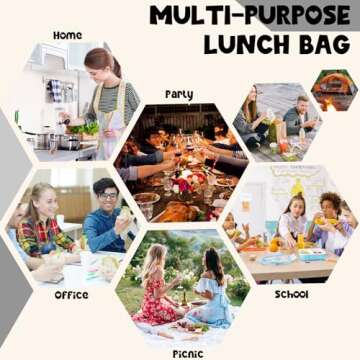 Bluboon Lunch Bag for Women Men Cute Corduroy Lunch Tote Bags Reusable Insulated Lunch Box Large Capacity Reusable Insulated Cooler for Work Picnic or Travel (Corduroy checkered)