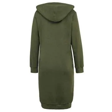 GRACE KARIN Lightweight Long Hoodies Tunic Sweatshirt Army Green Size S CL612-5