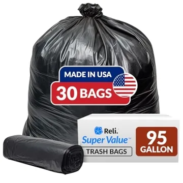 Reli. 95 Trash Bags Heavy Duty | 30 black Garbage Bags for Cleanup