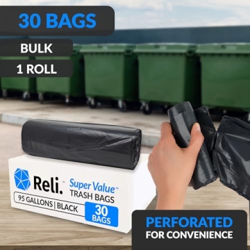Reli. 95 Heavy Duty Trash Bags for Serious Cleanup