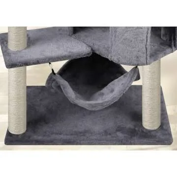 YUNIQUE Cat Tree with Hammock and Condo for Cats