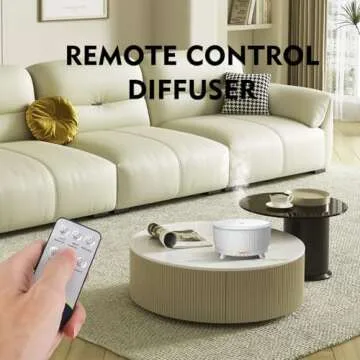 500ML Large Capacity Essential Oil Diffuser, Ultrasonic Aromatherapy Diffuser with 7 Color LED Lights with Remote Control, Cool Mist Humidifier, Timed Mist, Auto Shut-Off (Minimalist White)