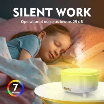 500ML Large Capacity Essential Oil Diffuser, Ultrasonic Aromatherapy Diffuser with 7 Color LED Lights with Remote Control, Cool Mist Humidifier, Timed Mist, Auto Shut-Off (Minimalist White)