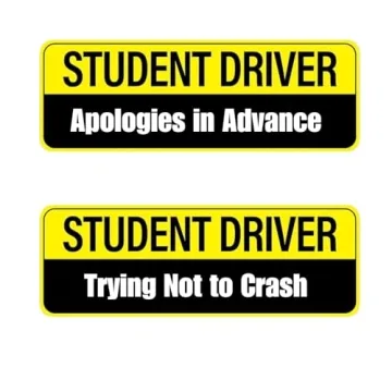 Lusinus Car Student Driver Magnet - 2-Pack Reflective Safety Stickers