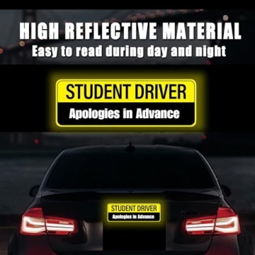 Student Driver Magnet - Reflective Car Safety Stickers