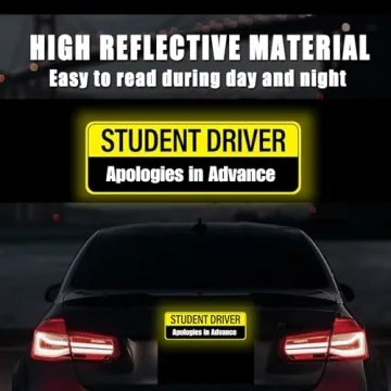 Student Driver Magnet - Reflective Car Safety Stickers