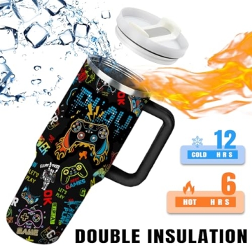 40oz Gamer Tumbler Cup for Gaming Gifts for Boys