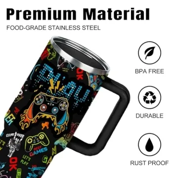 40oz Gamer Tumbler Cup for Gaming Gifts for Boys