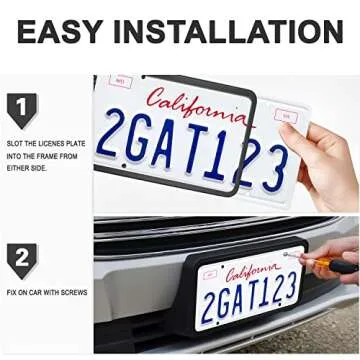 License Plate Frame, Leadstar 1 Pack Black TPU Car License Plate Cover, Universal US Car License Plate Bracket Holder. Rust-Proof, Rattle-Proof, Weather-Proof with Drainage Holes Car Accessories