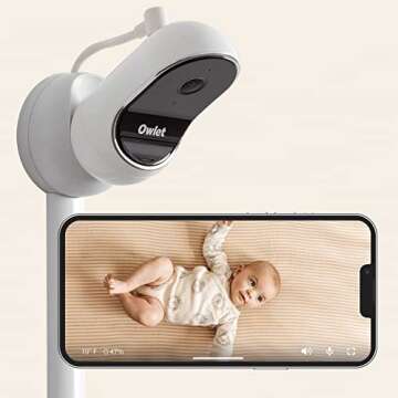 Owlet Cam Smart Video Baby Monitor with Video Camera and Audio - Secure WiFi, 1080p Night Vision, Customize Cry, Sound and Motion Alerts, 2-Way Audio, Mounting kit