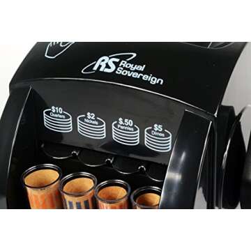 Royal Sovereign 1 Row ECO-Friendly Manual Hand Crank Coin Sorter (QS-1), Single,Black
