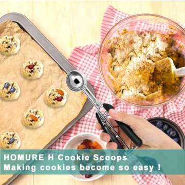 HOMURE H Cookie Scoop 2 Tbsp Size #40 for Perfect Cookies