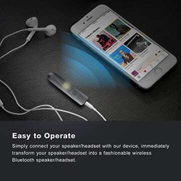 Bluetooth Receiver,Oliomp Bluetooth Adapter,Portable Wireless Bluetooth Aux Headphones Adapter with Clips Design, Hands-Free Audio Car Kits with 3.5mm Jack Stereo Output