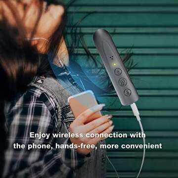 Bluetooth Receiver,Oliomp Bluetooth Adapter,Portable Wireless Bluetooth Aux Headphones Adapter with Clips Design, Hands-Free Audio Car Kits with 3.5mm Jack Stereo Output
