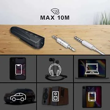 Bluetooth Receiver,Oliomp Bluetooth Adapter,Portable Wireless Bluetooth Aux Headphones Adapter with Clips Design, Hands-Free Audio Car Kits with 3.5mm Jack Stereo Output