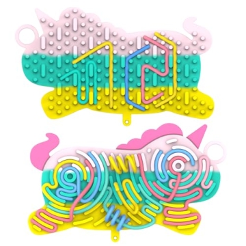 Multicolor Silicone Sensory Activity Board - Fidget Toy for Stress Relief & Cognitive Growth