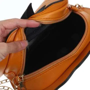 FENICAL Pumpkin Bag Crossbody Bag Halloween Pumpkin Messenger Bag Devil Shoulder Chain Bag Pumpkin Purse for Gothic BagHalloween Purse Women Girls (Brown)