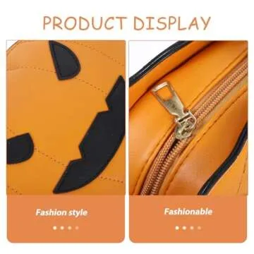 FENICAL Pumpkin Bag Crossbody Bag Halloween Pumpkin Messenger Bag Devil Shoulder Chain Bag Pumpkin Purse for Gothic BagHalloween Purse Women Girls (Brown)