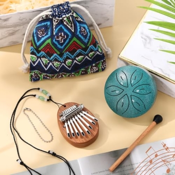 Mini Kalimba & Steel Rain Drum Set for Beginners