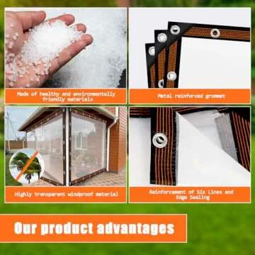 8x10 FT Clear Waterproof Tarp - Heavy Duty Outdoor Cover