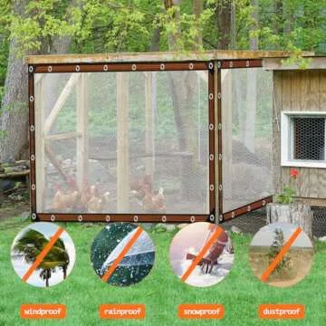 8x10 FT Clear Waterproof Tarp - Heavy Duty Outdoor Cover