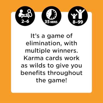 KARMA Card Games – Kids Games, Family Games Night, Card Games for Kids, Multi-Player, Screen Free, Travel Games, Playing Cards, What Goes Around, Comes Around, Ages 8+
