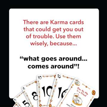 KARMA Card Games – Kids Games, Family Games Night, Card Games for Kids, Multi-Player, Screen Free, Travel Games, Playing Cards, What Goes Around, Comes Around, Ages 8+