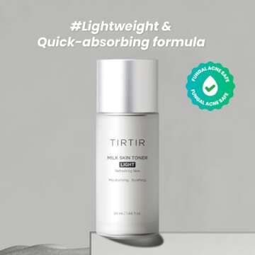 TIRTIR Milk Skin Toner Light | Instant Hydration with 4% Niacinamide, Pore-Tightening, Vegan Toner f...