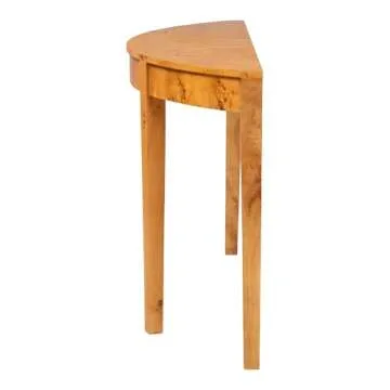 Elegant Bali & Pari Half-Moon Console Table in Burl Wood