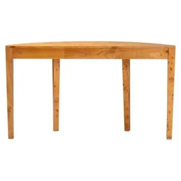 Elegant Bali & Pari Half-Moon Console Table in Burl Wood