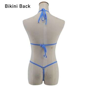SHERRYLO Micro Bikini Extreme for Women Sexy G String Thong Swimsuit Mini Bikinis Bathing Suit Exotic Style Blue