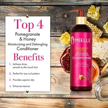Mielle Organics Pomegranate & Honey Moisturizing and Detangling Shampoo and Conditioner for Type 4 Hair