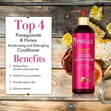 Mielle Organics Pomegranate & Honey Moisturizing and Detangling Shampoo and Conditioner for Type 4 Hair