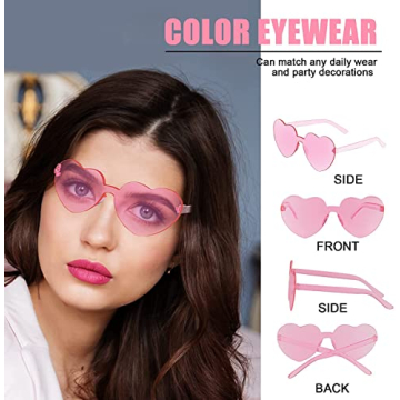 Pink Heart Sunglasses Bulk Pack for Women and Kids