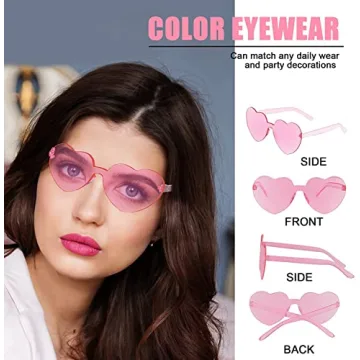 Pink Heart Sunglasses Bulk Pack for Women and Kids