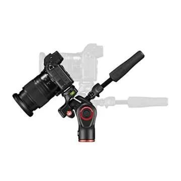 Manfrotto MH01HY-3W 3-Way Head Video Head Travel Head Befree 3-Way Live Head Head, Foldable, Small, for Still Movies, Video Shooting, Movie Shooting, Bulog, Youtuber, Fluid Drag System