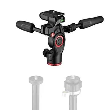 Manfrotto MH01HY-3W 3-Way Head Video Head Travel Head Befree 3-Way Live Head Head, Foldable, Small, for Still Movies, Video Shooting, Movie Shooting, Bulog, Youtuber, Fluid Drag System