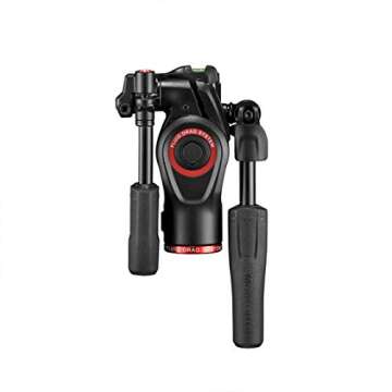 Manfrotto MH01HY-3W 3-Way Head Video Head Travel Head Befree 3-Way Live Head Head, Foldable, Small, for Still Movies, Video Shooting, Movie Shooting, Bulog, Youtuber, Fluid Drag System