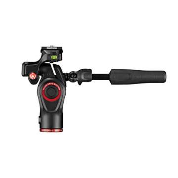 Manfrotto MH01HY-3W 3-Way Head Video Head Travel Head Befree 3-Way Live Head Head, Foldable, Small, for Still Movies, Video Shooting, Movie Shooting, Bulog, Youtuber, Fluid Drag System