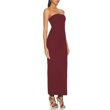Aigeman Women's Elegant Strapless Tube Maxi Dress