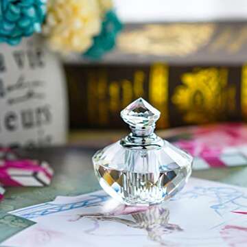 H&D HYALINE & DORA H&D Crystal Glass Art Deco Vintage Style Perfume Bottles Empty Glass Refillable 2ML