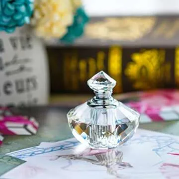 H&D HYALINE & DORA H&D Crystal Glass Art Deco Vintage Style Perfume Bottles Empty Glass Refillable 2ML