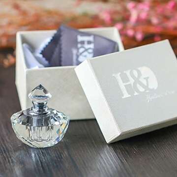 H&D HYALINE & DORA H&D Crystal Glass Art Deco Vintage Style Perfume Bottles Empty Glass Refillable 2ML