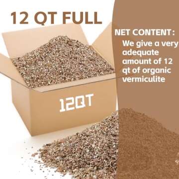 12QT Fine Grade Vermiculite for Optimal Plant Moisture & Growth