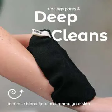 MainBasics Korean Exfoliating Mitts - Deep Exfoliating Gloves for Dead Skin, Spray Tan Prep, Keratosis Pilaris, and Body Scrub - 100% Viscose (1 Pair/2 Mitts)