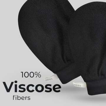 MainBasics Korean Exfoliating Mitts - Deep Exfoliating Gloves for Dead Skin, Spray Tan Prep, Keratosis Pilaris, and Body Scrub - 100% Viscose (1 Pair/2 Mitts)