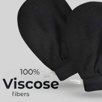 MainBasics Korean Exfoliating Mitts - Deep Exfoliating Gloves for Dead Skin, Spray Tan Prep, Keratosis Pilaris, and Body Scrub - 100% Viscose (1 Pair/2 Mitts)