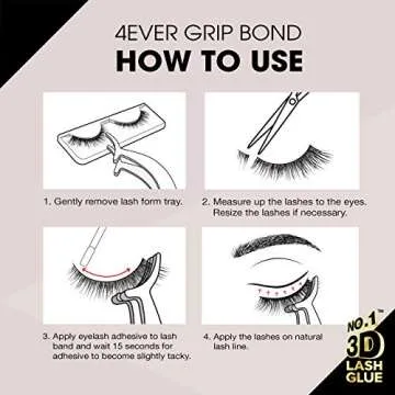 EBIN NEW YORK Grip Bond Eyelash Adhesive (Paddle Type, White/Dries Clear, 0.18 oz) | Hypoallergenic Latex Free Formaldehyde Free Lasts All Day Ideal for Sensitive Skins