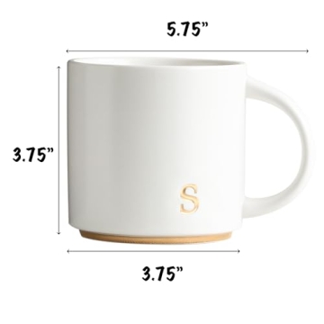 Elegant Golden Initial Ceramic Mugs for Home and Gifts
