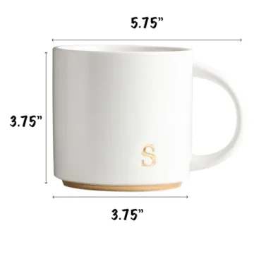 Elegant Golden Initial Ceramic Mugs for Home and Gifts